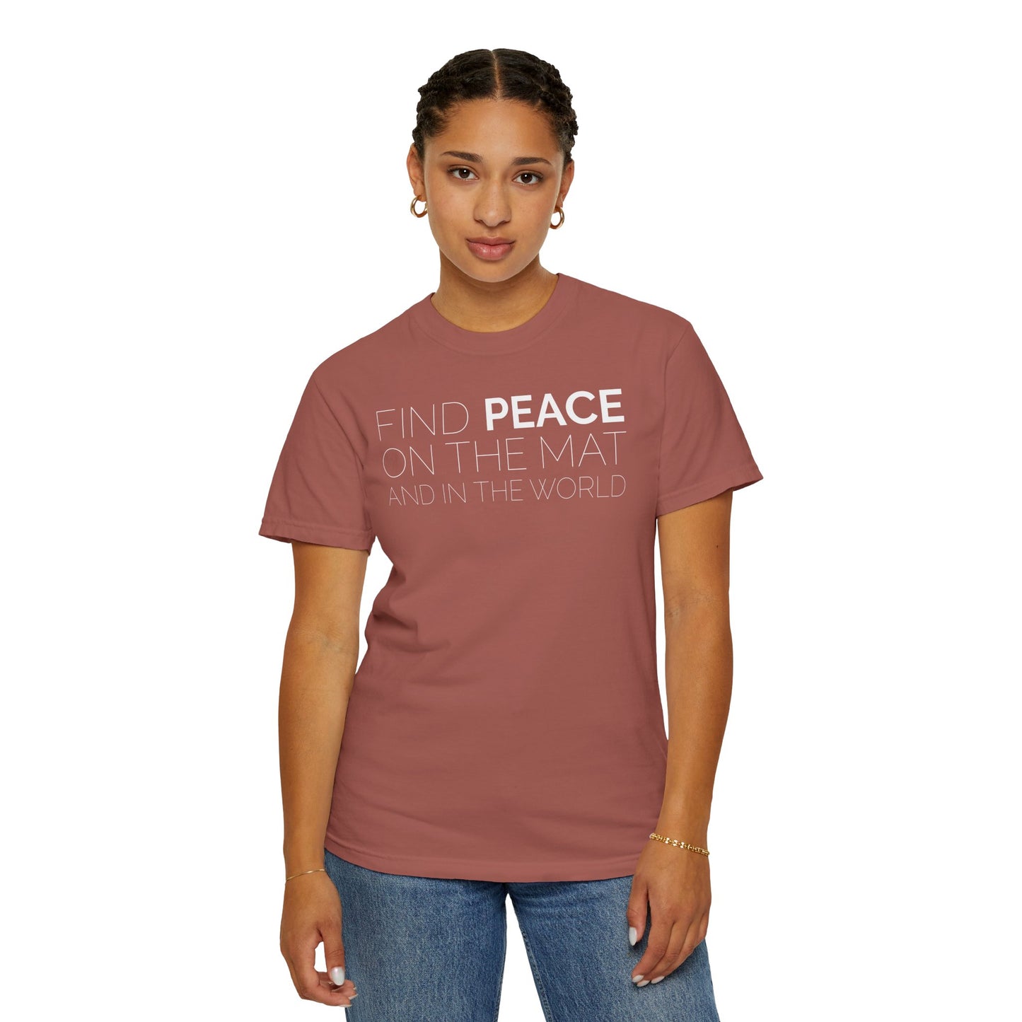Oklahoma Yoga - Comfort Colors Unisex Tee with Backside Logo