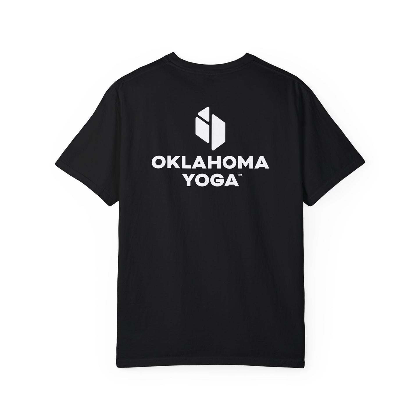 Oklahoma Yoga - Comfort Colors Unisex Tee with Backside Logo