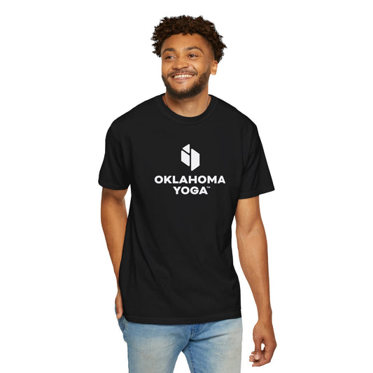 Oklahoma Yoga - Comfort Colors Unisex Tee with Backside Logo