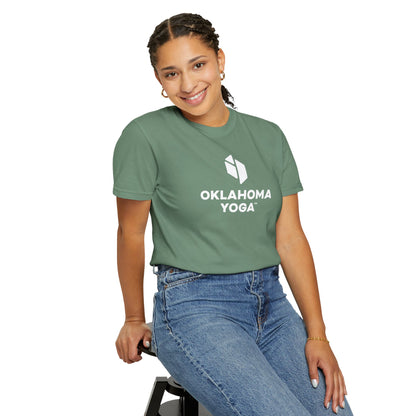 Oklahoma Yoga - Comfort Colors Unisex Tee with Backside Logo