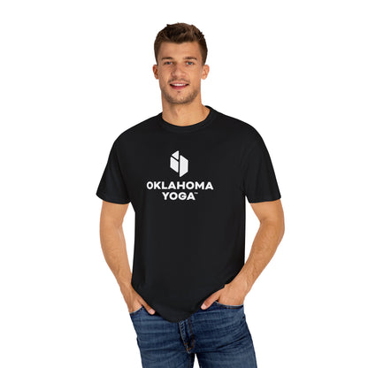 Oklahoma Yoga - Comfort Colors Unisex Tee with Backside Logo