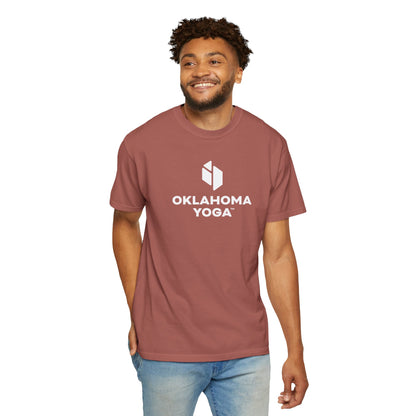 Oklahoma Yoga - Comfort Colors Unisex Tee with Backside Logo