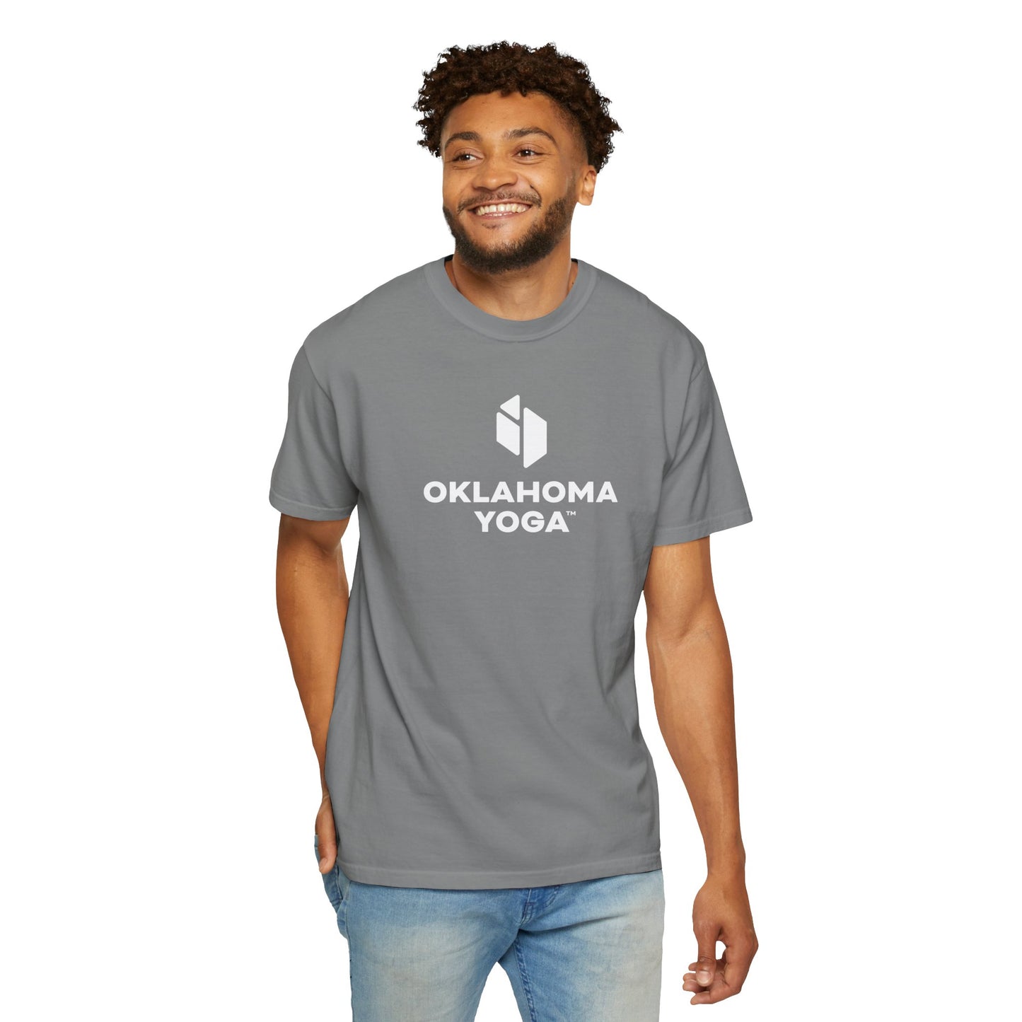 Oklahoma Yoga - Comfort Colors Unisex Tee with Backside Logo