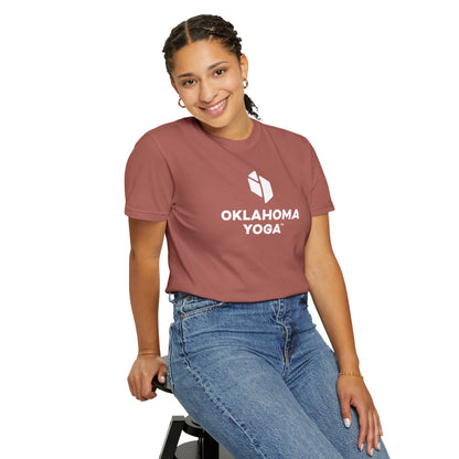 Oklahoma Yoga - Comfort Colors Unisex Tee with Backside Logo