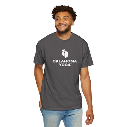 Oklahoma Yoga - Comfort Colors Unisex Tee with Backside Logo