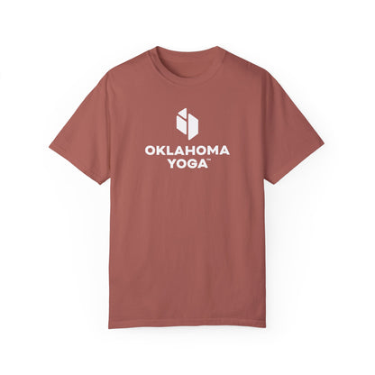 Oklahoma Yoga - Comfort Colors Unisex Tee with Backside Logo