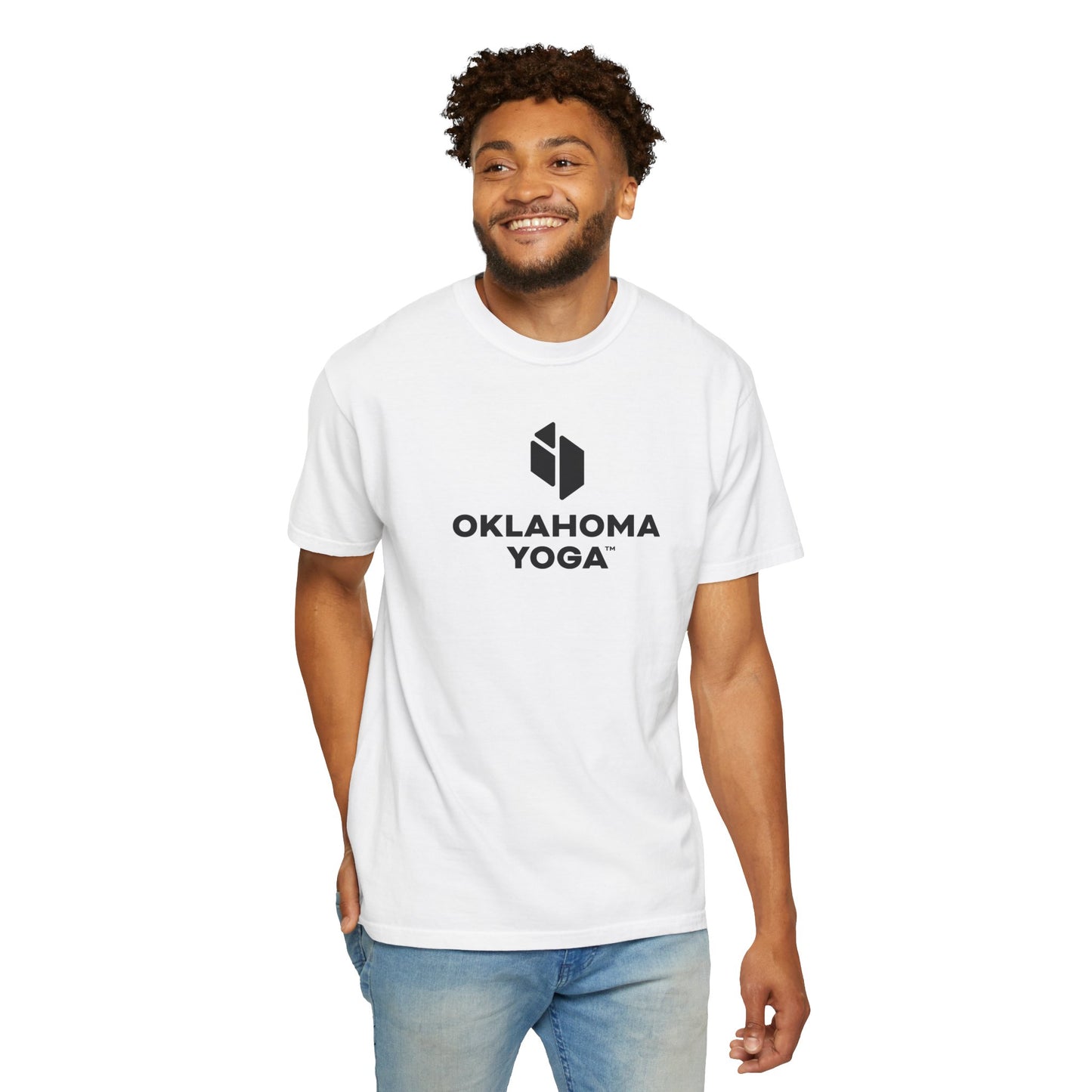 Oklahoma Yoga - Comfort Colors Unisex Tee with Backside Logo